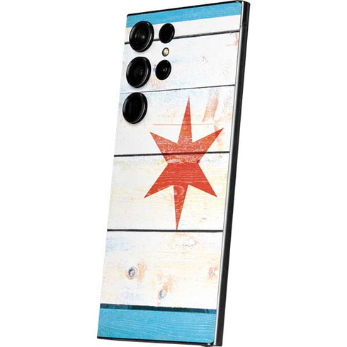 Chicago Flag Light Wood Galaxy S25 Ultra Skin